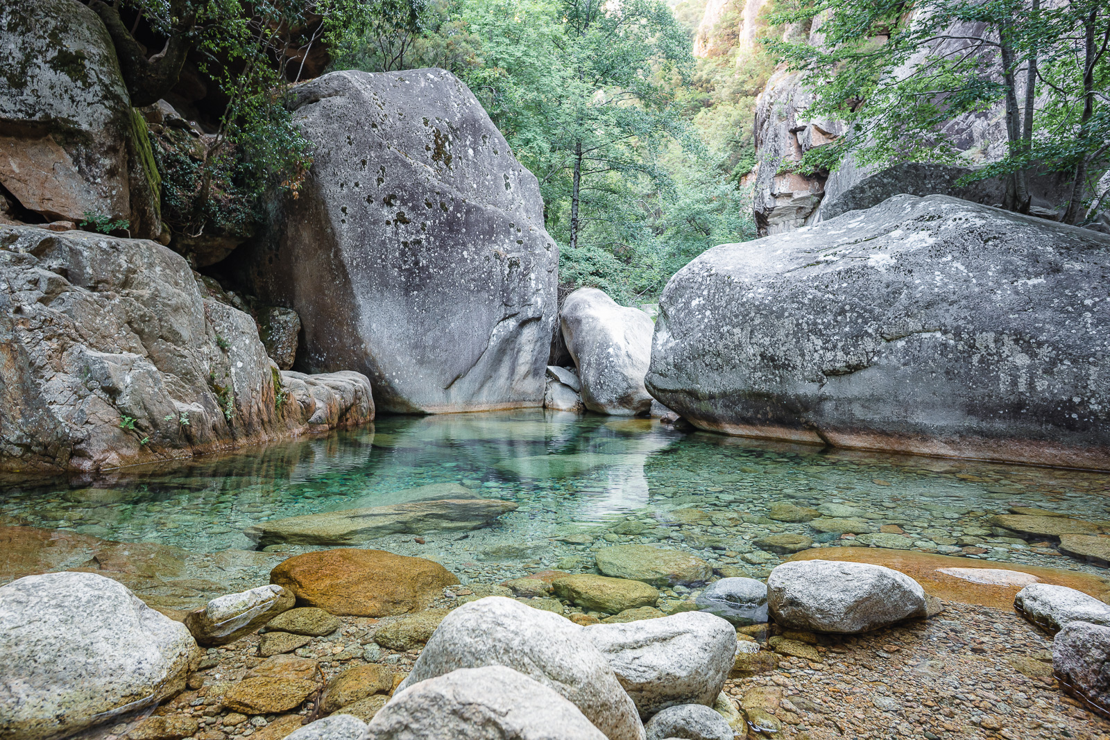Waterfall Of Purcaraccia Canyon In Bavella Corsica France